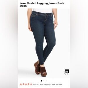 TORRID 4Luxe Stretch Premium Jeggings Jeans - Dark Wash - 18XL - Stretch - NEW!